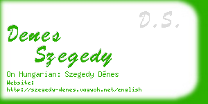 denes szegedy business card